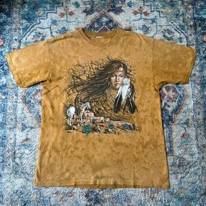 Vintage Aboriginal Nature Art T-shirt Size XL